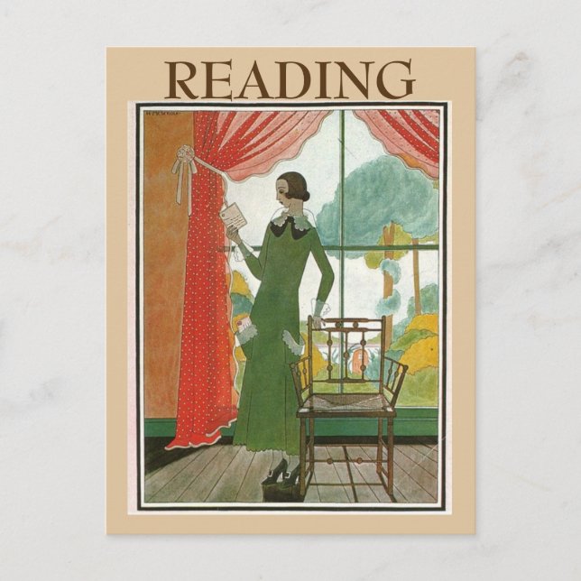 Vintage Reading,  change text Postcard (Front)