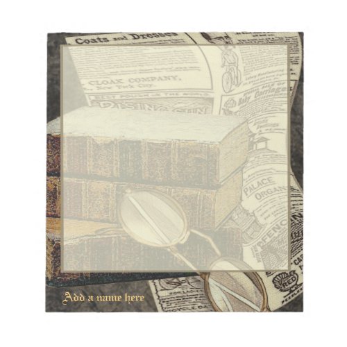 Vintage Reading Personalized Small Notepad