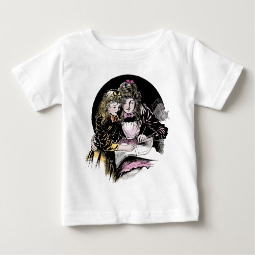 Vintage Reading Victorian Mom Daughter Baby T_Shirt