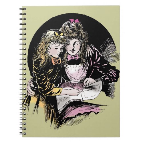 Vintage Reading Victorian Mom Daughter Notebook