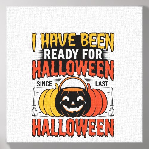 Vintage Ready For Halloween Candy Bucket Shirt Des Canvas Photo Tile