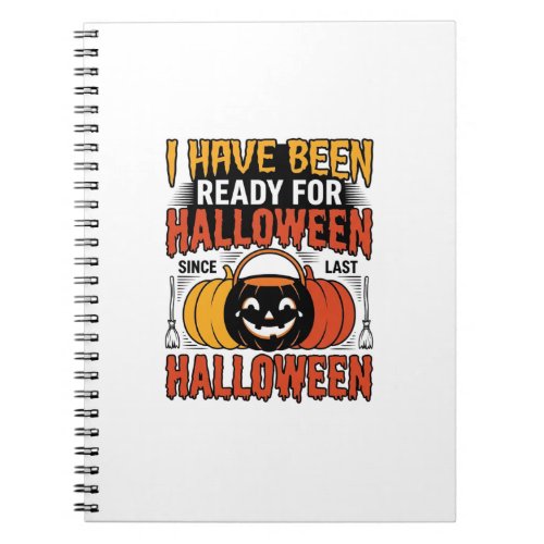 Vintage Ready For Halloween Candy Bucket Shirt Des Notebook