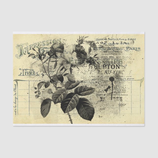 Vintage Receipt Tissue Paper (Front)