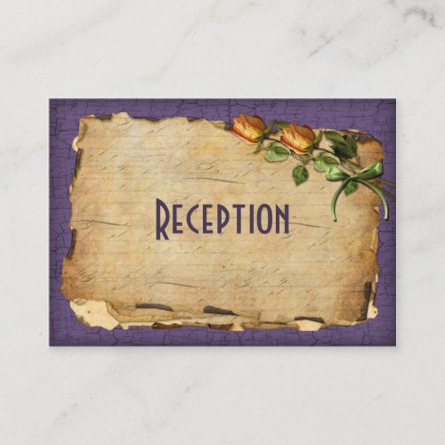 Vintage Reception Enclosure Card - Purple Business Card