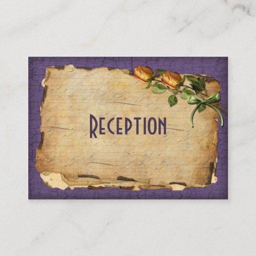 Customizable Vintage Reception Enclosure Card - Purple Business Card
