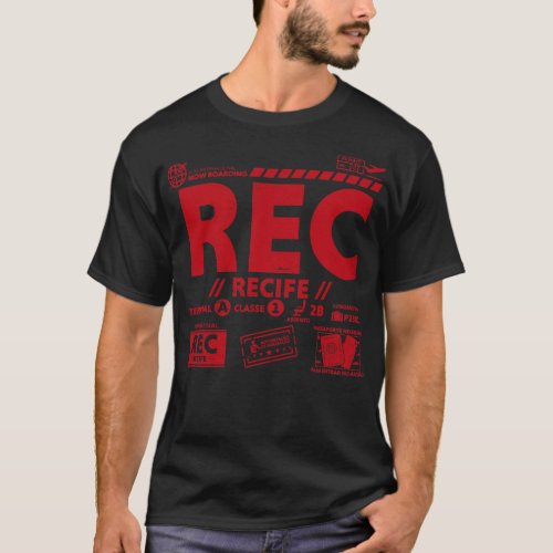 Vintage Recife REC Airport Code Travel Day Retro T T_Shirt