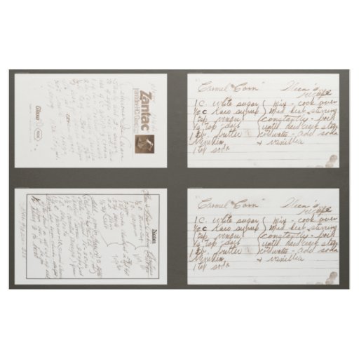 Vintage Recipe Cards Fabric