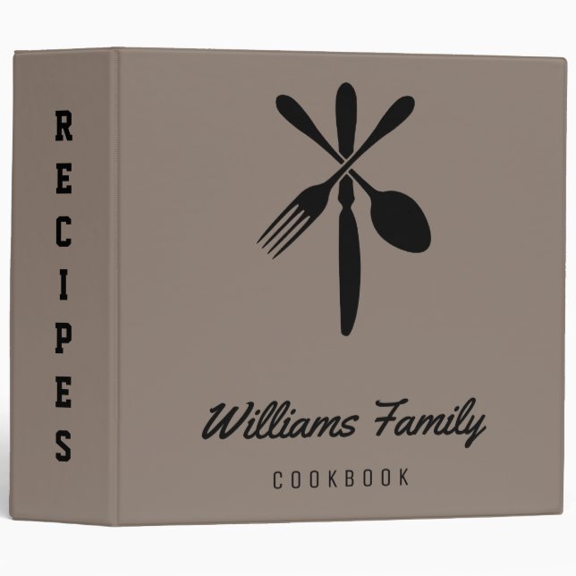 Vintage Recipes Cook Book 3 Ring Binder (Front/Spine)