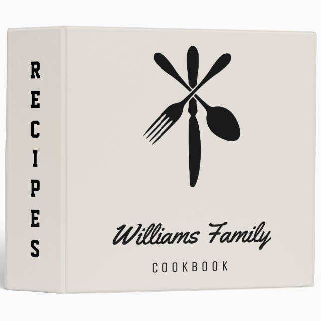 Vintage Recipes Cook Book 3 Ring Binder (Front/Spine)