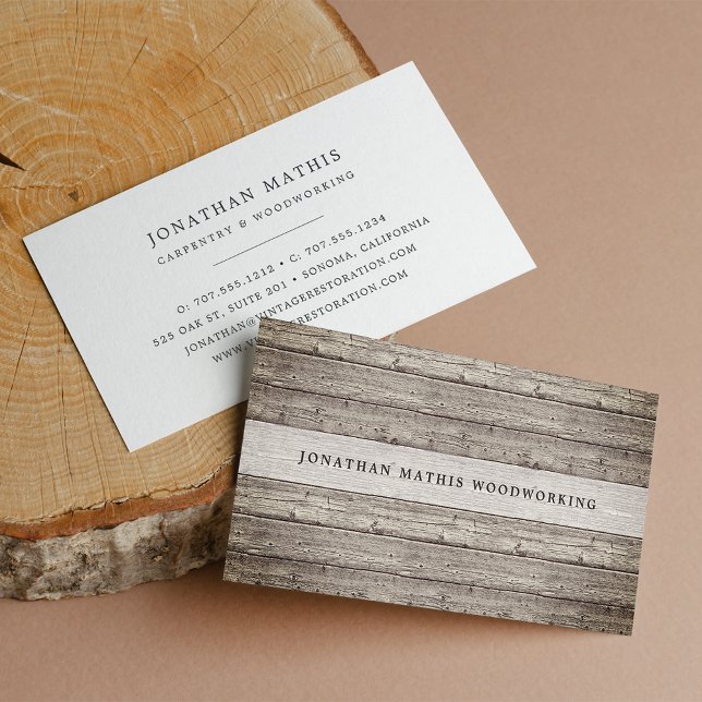 Vintage Reclaimed Wood Business Card (Creator Uploaded)