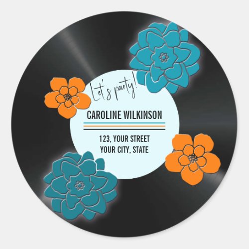 Vintage Record 50th Birthday Party Classic Round Sticker