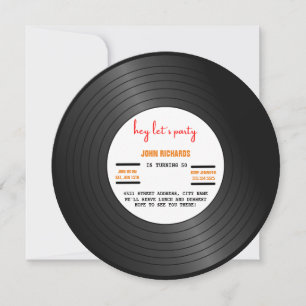 Vintage Record Birthday invitation