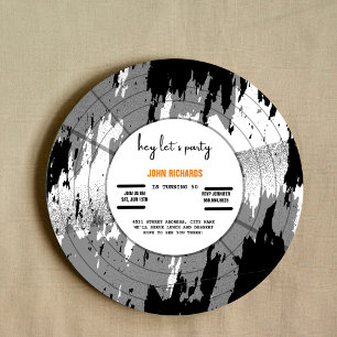 Vintage Record Birthday invitation