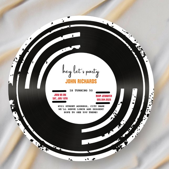 vintage record birthday invitation (Creator Uploaded)