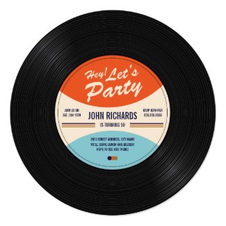 Vintage Record Birthday Invite