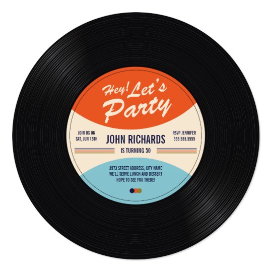 vintage record birthday invite zazzle com