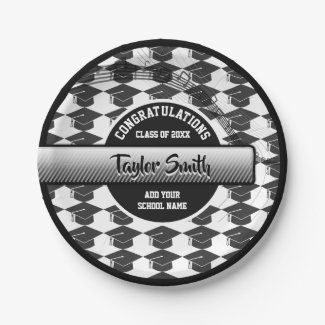 Vintage Record Classic Graduation Party Paper Plate