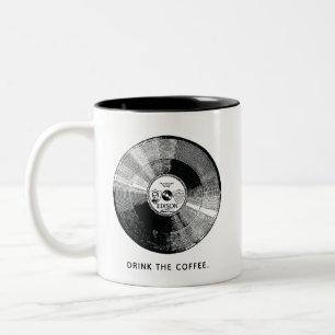 Vintage Record Music Two-Tone Coffee Mug