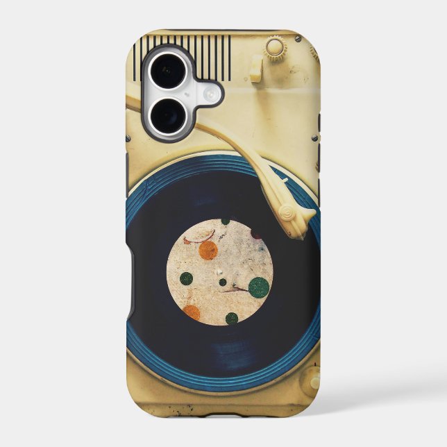 Vintage Record player Iphone Case (Back)