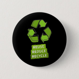 Vintage Recycle Logo Earth Day Nature Planet Conse Button