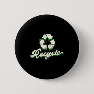 Vintage recycle recycling earth day men women kid button
