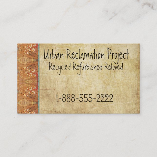 Vintage Recycled Asian Retro Business Card (Front)