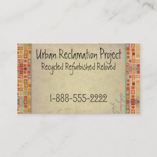 Customizable Vintage Recycled Retro Business Card