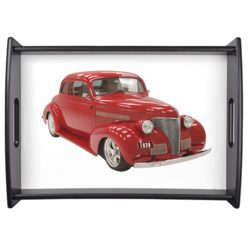 Vintage Red 1939 Coupe with Birthday Year Serving Tray