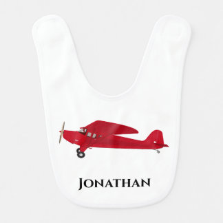 Vintage Red Airplane Baby Bibs