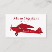 Vintage Red Airplane Merry Christmas Gift Tags