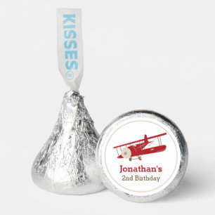 Vintage Red Airplane Personalized Candy Favor