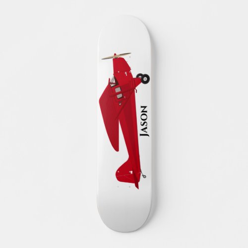 Vintage Red Airplane Skateboard