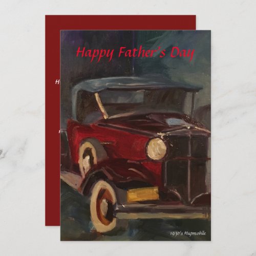 Vintage Red and Black 30s Hupmobile Auto Painting