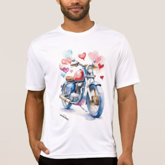 Vintage Red and Blue Motorcycle T-Shirt