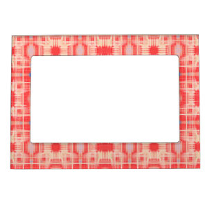 Vintage red and brown pattern magnetic frame