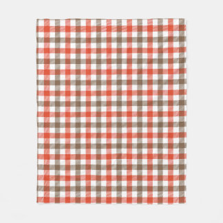 Vintage Red and Brown Shepherd’s Check Plaid Fleece Blanket