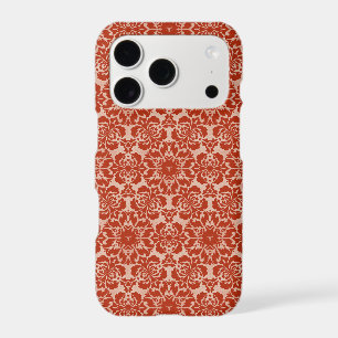 Vintage Red and Dusty Rose Lace iPhone 17 Pro Case