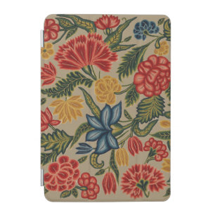 Vintage Red and Gold Crewel Floral Pattern iPad Mini Cover