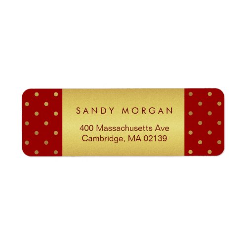 Vintage Red and Gold Polka Dots Label