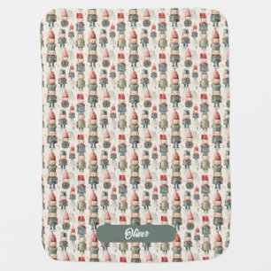 Vintage red and green Christmas nutcrackers Baby Blanket