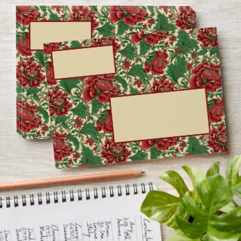 Vintage Red And Green Victorian Floral Wedding Envelope by BridalSuite at Zazzle