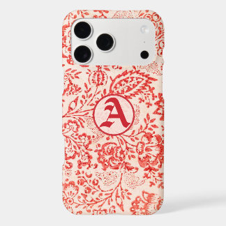 Vintage Red and Pink Damask Personalized iPhone 17 Pro Max Case
