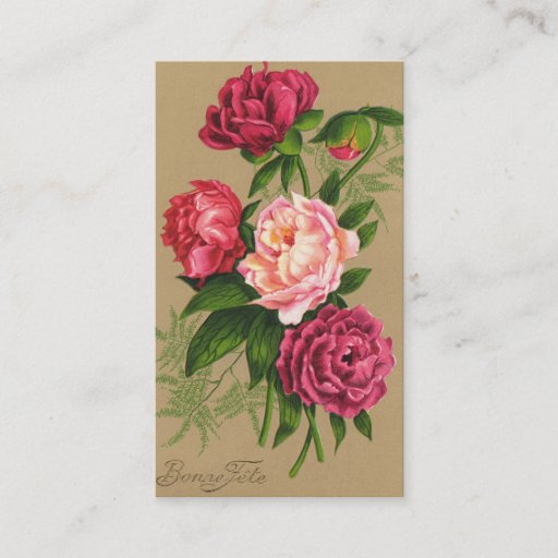 Customizable Vintage Roses Business Card