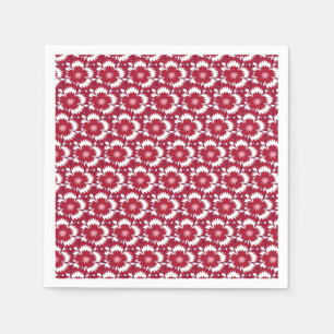 Vintage red and white floral Dianthus Barbatus Napkins