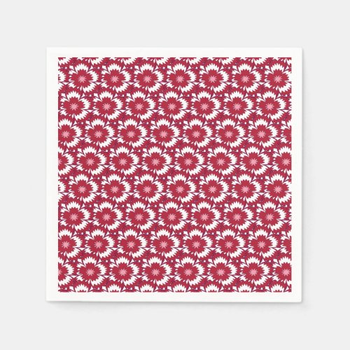 Vintage red and white floral Dianthus Barbatus  Napkins
