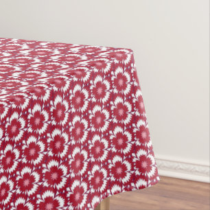 Vintage red and white floral Dianthus Barbatus Tablecloth