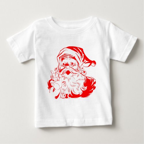 Vintage Red and White Santa Claus Baby T_Shirt