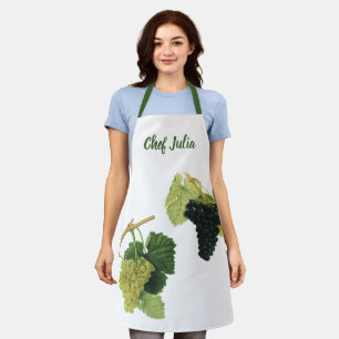 Vintage Red and White Wine Grapes on a Vine, Fruit Apron