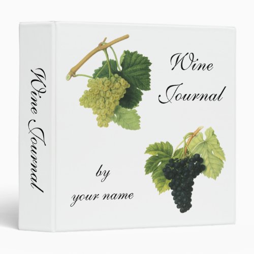 Vintage Red and White Wine Grapes on a Vine Fruit Binder