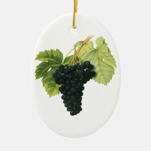 Vintage Red and White Wine Grapes on a Vine Fruit Ceramic Ornament